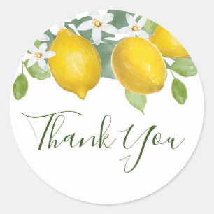 Rond Sticker Citrus Lemon à thème Merci Favoriser