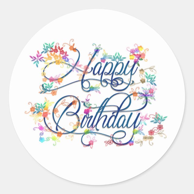 Rond Sticker Classic Round Gold pour anniversaire heure (Devant)