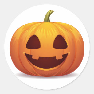 Rond Sticker classique Citrouille d'Halloween jack-o-la