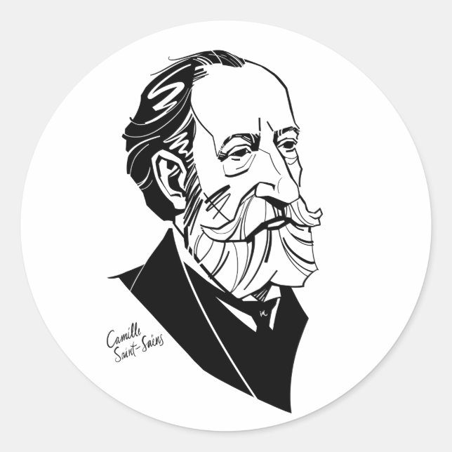 Rond Sticker classique Claude Debussy (Devant)