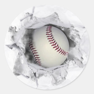 Rond Sticker classique de baseball créatif