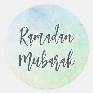 Rond Sticker classique ronde Ramadan Mubarak Script