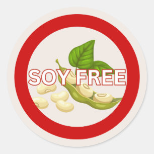 Rond Sticker classique Soy Free Food Allergy Alert