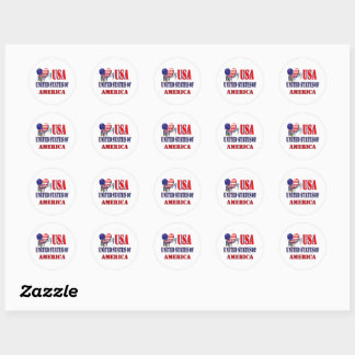 Rond Sticker classique T-shirt 4 juillet USA