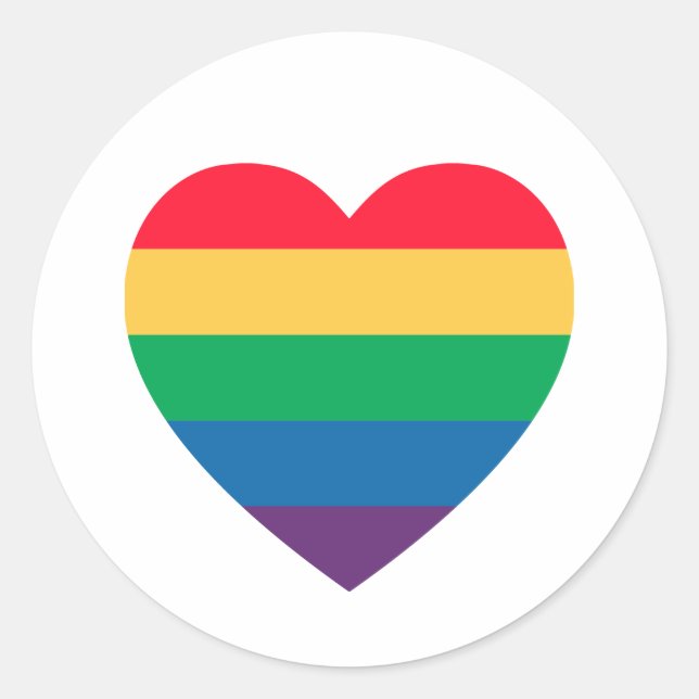 Rond Sticker Coeur Arc-en-ciel (Devant)