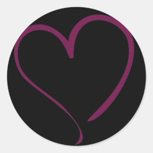 Rond Sticker Coeur Bourgogne - Choisissez Couleur!