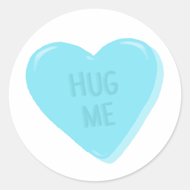 Rond Sticker Coeur Conversation "Hug Me" (Devant)