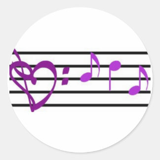 Rond Sticker Coeur du personnel de musique
