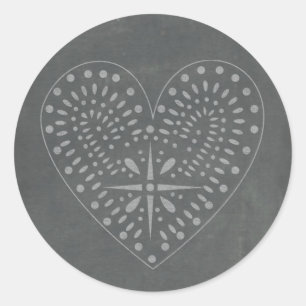 Rond Sticker Coeur Inspiré par Chalkboard