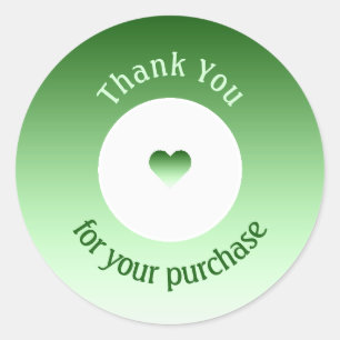 Rond Sticker Coeur Merci d'affaires vert