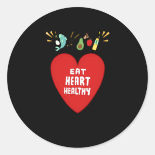 Rond Sticker Coeur Vie saine