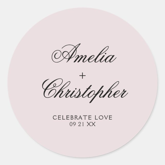 Rond Sticker collection Mariage floral romantique (Devant)