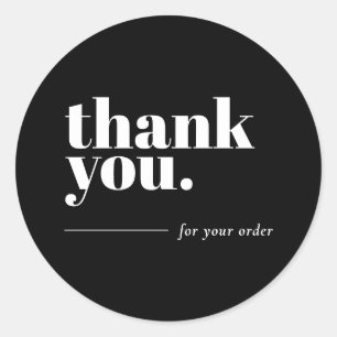 Rond Sticker commercial minimal en Merci noir clair