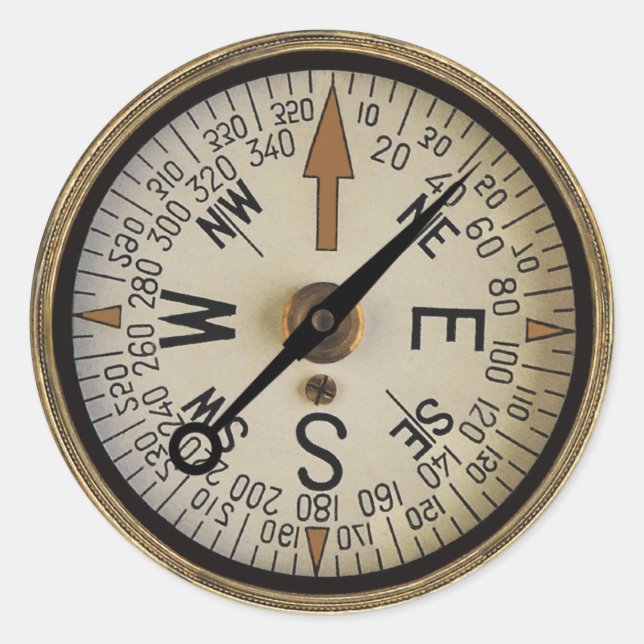 Rond Sticker Compass Rose 1 (Devant)