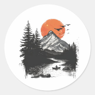 Rond Sticker : - Conception pacifique Nature Round Stik