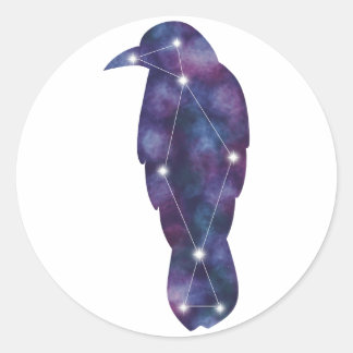 Rond Sticker Constellation du Corbeau