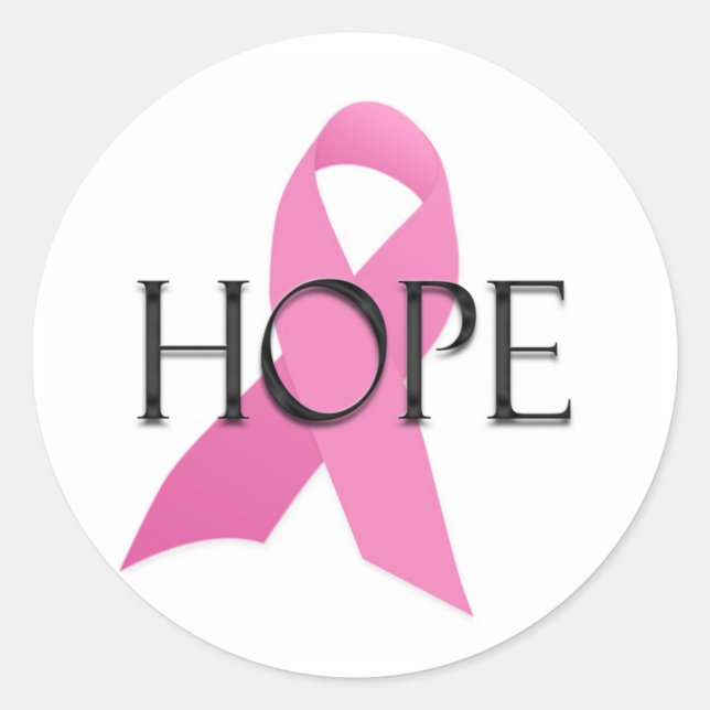 Rond Sticker contre le cancer du sein Hope (Devant)