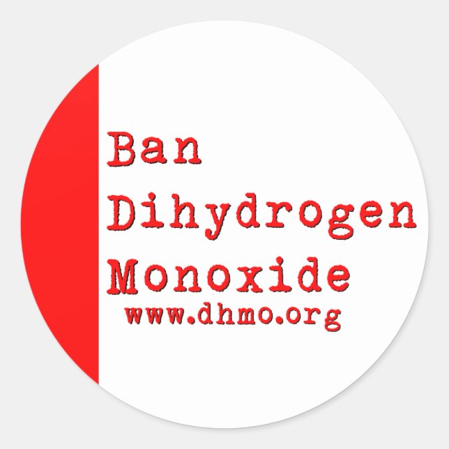 Rond Sticker contre le monoxyde de dihydrogène (Devant)