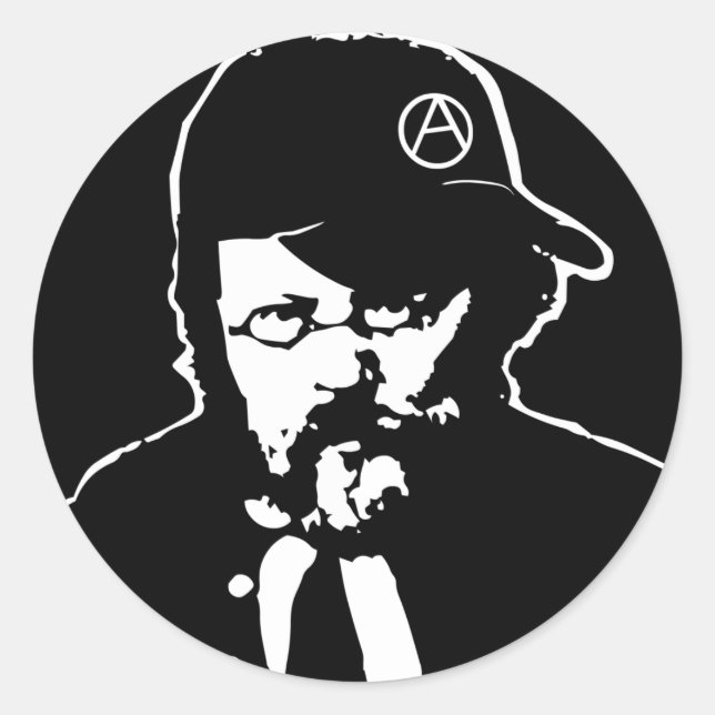 Rond Sticker cool Anarcho Proudhon (Devant)