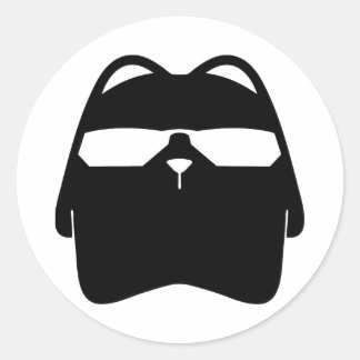 Rond Sticker cool Cat, Chubbs agent secret,