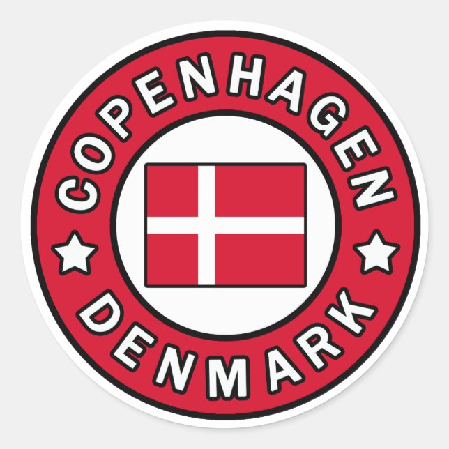Rond sticker Copenhagen Danemark (Devant)