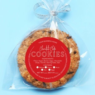 Rond Sticker Cottage Cookies à Chip Rouge