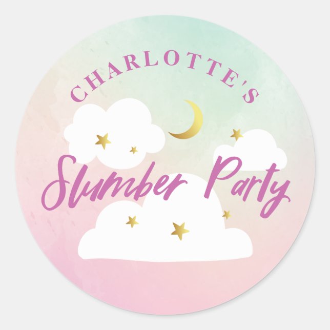 Rond Sticker Cotton Candy Sky (Devant)