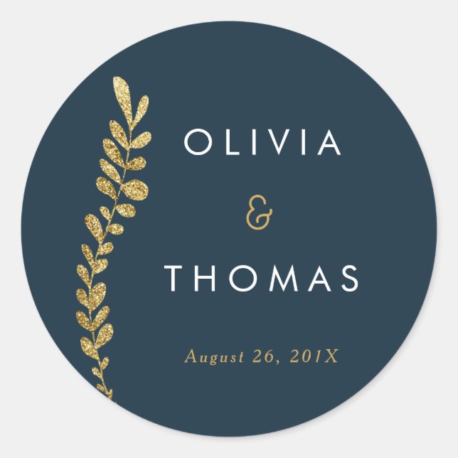 Rond Sticker couleur feuille or modifiable, Sticker Fav (Devant)