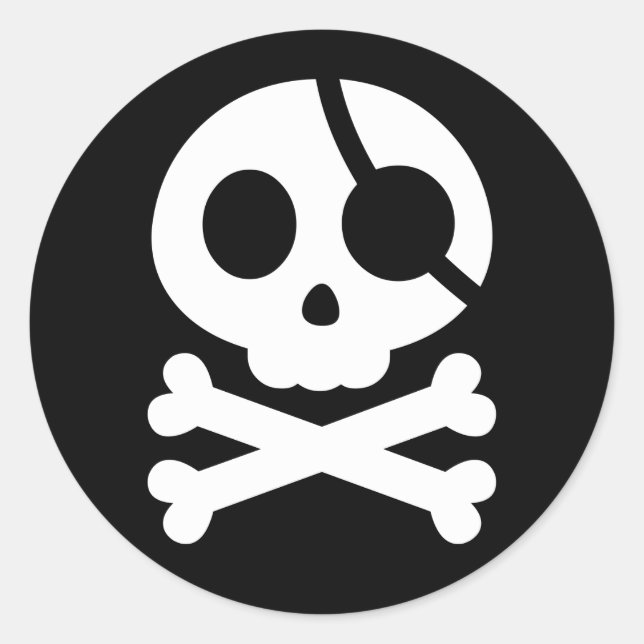 Rond Sticker crâne et os croisés (Devant)