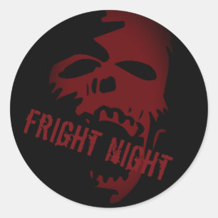Rond Sticker crâne rouge Halloween Party