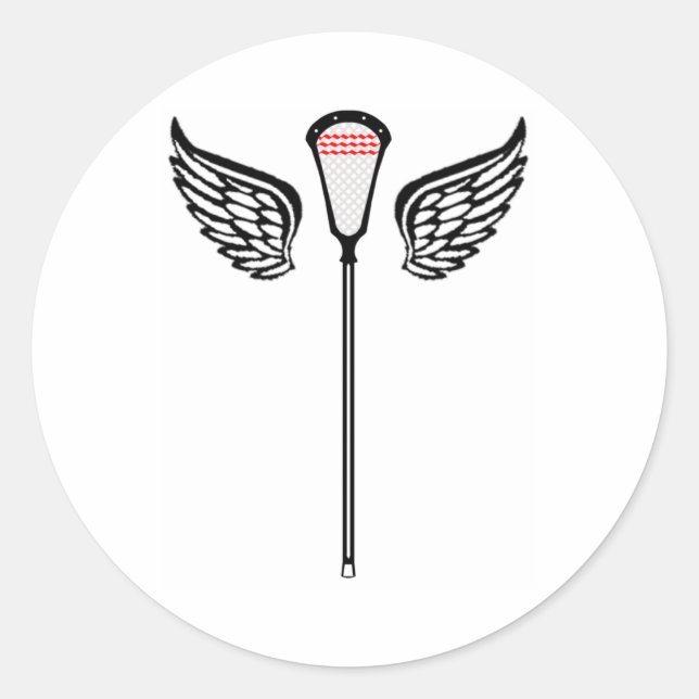 Rond Sticker CrosseWings Design Lacrosse (Devant)