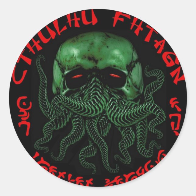 Rond Sticker Cthulhu Fhtagn (Devant)