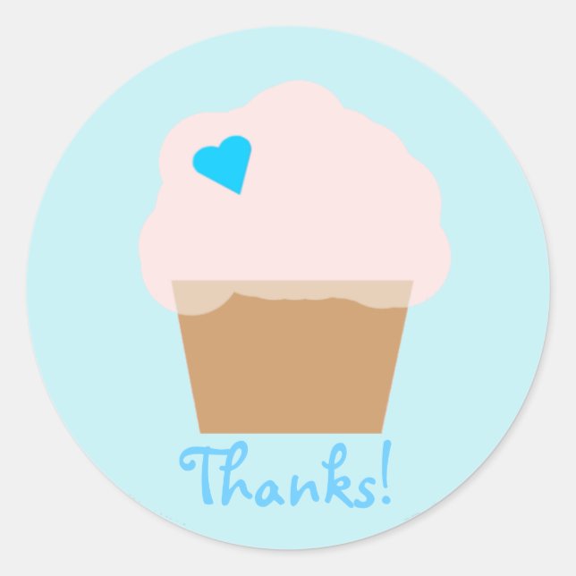 Rond Sticker Cupcake Bleu (Devant)