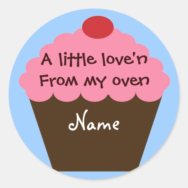 Rond Sticker Cupcake Love (Devant)