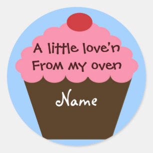 Rond Sticker Cupcake Love