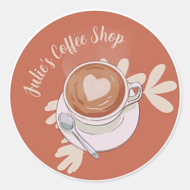 Rond Sticker customisé pour magasin de café (Devant)