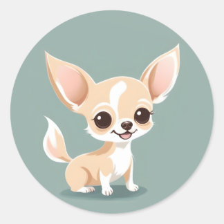 Rond Sticker Cute Chihuahua