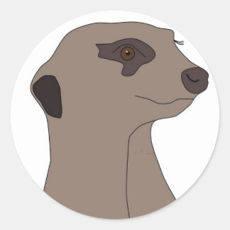 Rond Sticker "Cute Meerkat"