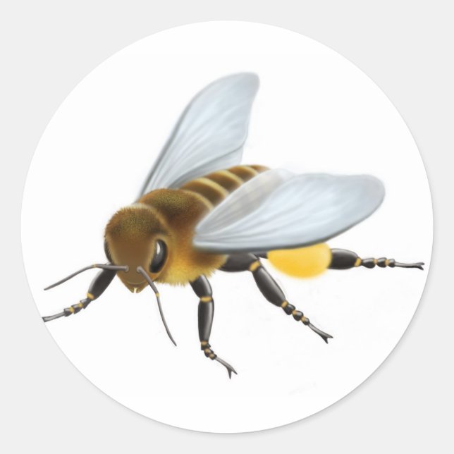 Rond Sticker d'abeille au miel (Devant)