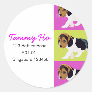 Rond Sticker d'adresse de retour de chien
