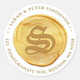 Rond Sticker d'adresse de retour Monogramme
