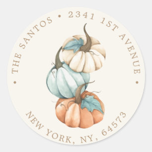 Rond Sticker d'adresse de retour - Rustique automne aut