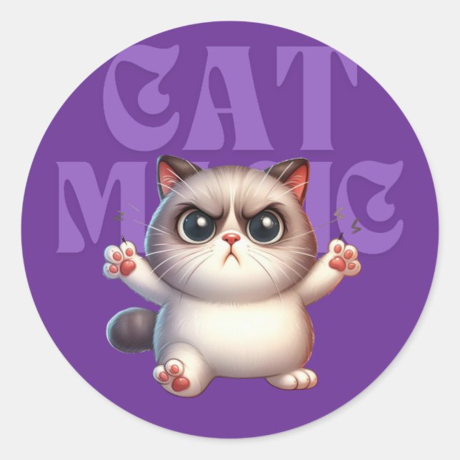 Rond Sticker d'alimentation de chat (Devant)