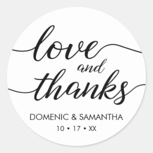 Rond Sticker d'amour et de Merci ・ script élégant ・ per