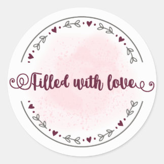 Rond Sticker d'amour rempli