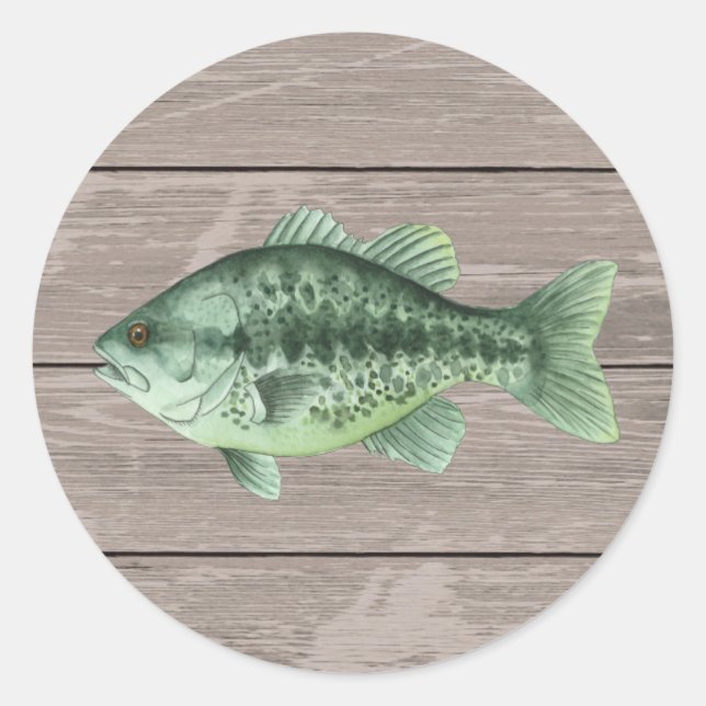 Rond Sticker d'anniversaire de pêche (Devant)