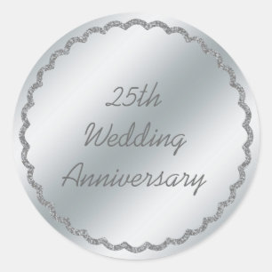 Rond Sticker d'anniversaire du Mariage d'huile d'argent