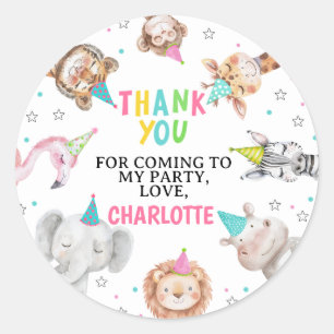 Rond Sticker d'Anniversaire Pink moderne