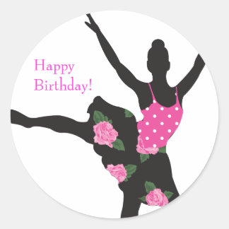 Rond Sticker d'anniversaire pour Rose KRW Ballerina