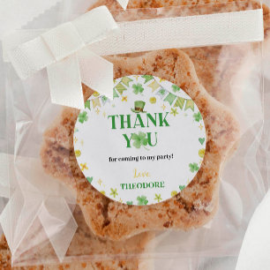 Rond Sticker d'anniversaire St. Patrick Lucky Un Étique